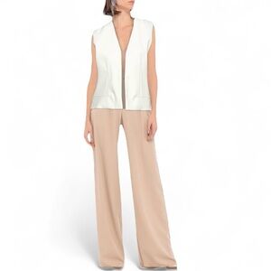 Maison Margiela Women’s Vest‎  Size 42 (US 6) Ivory V-Neck Wool Blend Old Money